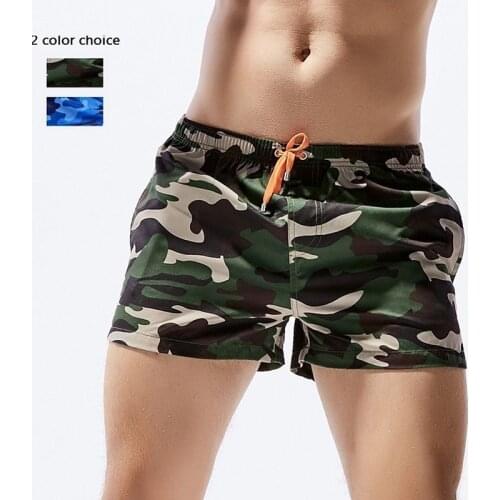 Camouflage shorts high waist men Spandex Trunks Comfort Homewear Fitness Swimwear Shorts Beach Wear Drawstring Body Suit Beach