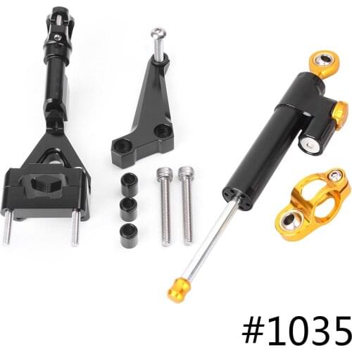 For Kawasaki Z250 Z300 CNC Steering Damper Stabilizer w/ Bracket Set Saftety Control Anodized 2013-2016 Aluminum Motorcycle Part