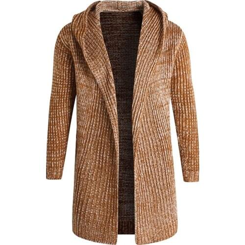 Casual Mens Sweater Outerwear 5XL Men Knit Wool Sweater Cloak Coats Spring Mans Dress Sweaters Hooded Clothing Brand Men A391