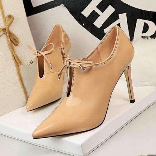 Woman High Heels Shoes Patent Leather Pointed Toe Pumps Women Sexy Super High Shoes Ladies Shoes