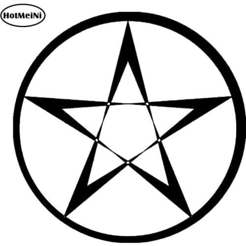 HotMeiNi Pentagram Witchcraft Star Fashion Vinyl Decals Motorcycle Car Stickers Car-styling Waterproof Black/Silver 13*13cm