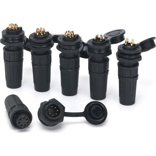 Waterproof connector plastic aviation plug socket IP67 py07 butt connector 2 pin 3 pin 4 pin 5 pin 6 pin 7 pin 8 pins