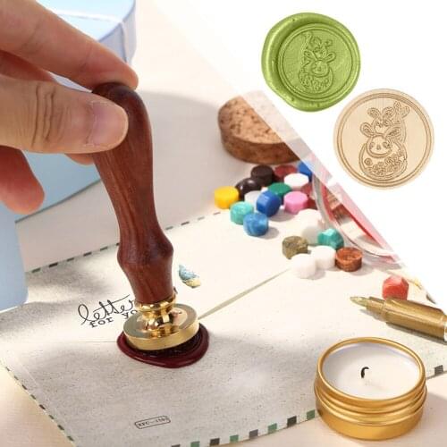 Animal Wax Seal Replace Round Copper Head Clear Retro Decorative Craft for Invitation Envelope Wedding Stamps Decor