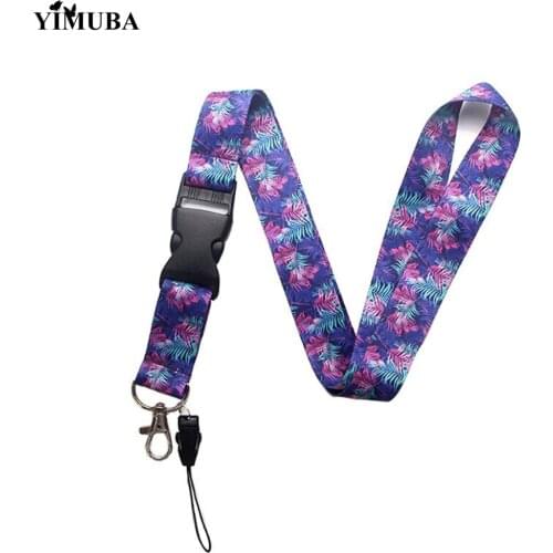 YIMUBA Tropical Rainforest Keychain Lanyards for Key Name Badge Holder Hawaiian Style Mobile Phone Rope Neck Straps Accessories