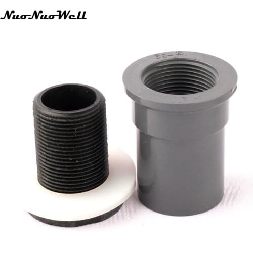 1pcs NuoNuoWell Plastic PVC 1.2" 40mm Waterproof Hose Pipe Connector for Aquarium Fish Tank Joint Water Tank Supplies Pipe Parts