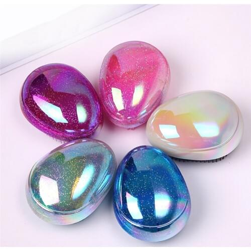 1PC Hair Brush Comb Egg Round Shape Soft Styling Tools Hair Brushes Detangling Comb Salon Hair Care Comb for Travel Portable
