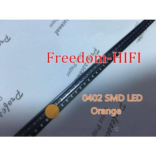 1000 pcs SMD SMT 0402 Ultra Bright Orange/Amber LED lamp light 600-610NM 1005 Amber color 1.0*0.5*0.35mm Free shipping