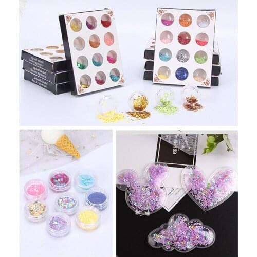 12Colors Shiny Nail Glitter Powder Ultra-thin Nail Sequin Acrylic Powder Flakes Design For DIY Nails Manicure Decorations