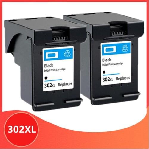 2 Black 302XL Remanufactured cartridge for HP 302 for HP302 XL Ink Cartridge for Deskjet 1110 1111 1112 2130 2131 printer