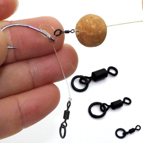 20pcs Carp Fishing Micro Hook Ring Swivel Flexi Accessories For Carp Fishing Rolling Swivel with Ring for D-Rig Chod Rig Tackle