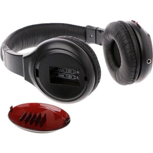 New Black 5 In 1 Wireless Stereo Headset Headphone Transmitter FM Radio For TV DVD MP3 PC Wireless Receiver Headphone