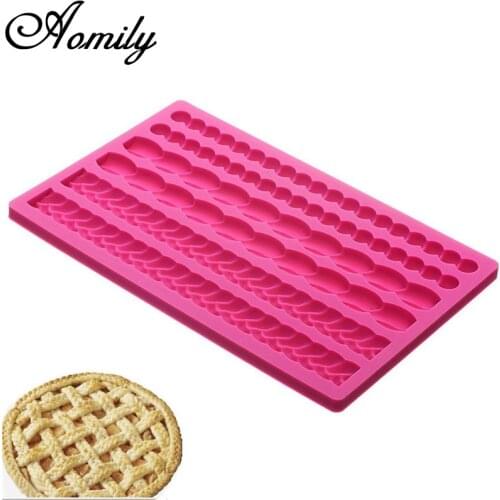 Aomily 3D DIY Knit Rope Silicone Pearl Fondant Mould Cake Border Decorating Molds Sugar Icing Gumpaste Kitchen Baking Tools