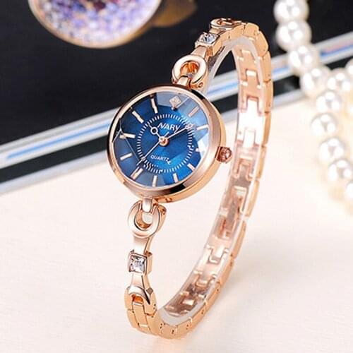 Top Brand Womens Watches Fashion Luxury Rose Gold Quartz Bracelet Wistwatches Ladies Blue Watches Relogio Feminino Reloj Mujer