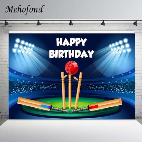 Mehofond Cricket Backdrops Cricket Stadium Boys Birthday Party Portrait Photography Backgrounds for Photo Studio Banner Prop