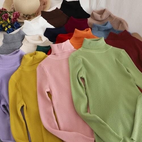 Heliar Women Turtelneck Sweater Spring Warm Sweater For Women 2020 Autumn Solid Casual Solid Knitting Pullovers Women Sweater