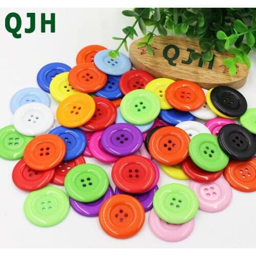 10pcs Round 4 Holes 38mm multi color Resin large Buttons DIY Sewing Craft Clothing Accessories coat button Scrapbooking supplies