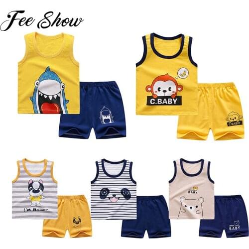 Summer new style baby boy clothes set 0-3year Cartoon Clothing Baby Boy cotton Clothes T-shirt+shorts Baby Girl Casual Clothing