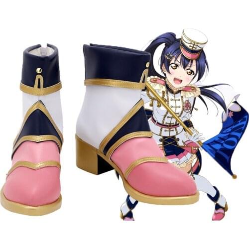 Love Live! Sonoda Umi Anime Cosplay Shoes Boots Girls Cosplay Wigs Dark Blue Black Halloween Carnival Party Props