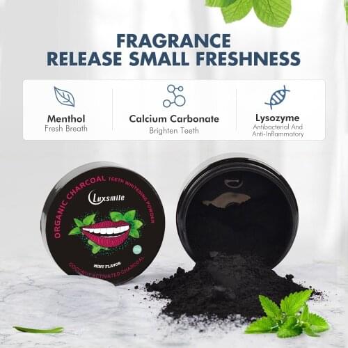 Luxsmile Black Teeth Whitening Oral Care Charcoal Powder Natural Activated Carbon Teeth Whitening Powder Oral Hygiene Cleaning