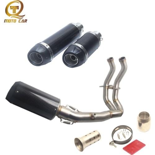 Motorcycle Carbon Fibre Exhaust Slip on Modified Escape Muffler DB Killer for Kawasaki ER6F ER6N Ninja 650R Z650 2013 2014 2015