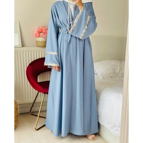 Eid Abayas for Women Dubai Turkey Muslim Hijab Dress Mubarak Open Abaya Kimono Islam Kaftan Robe Musulmane Longue Djelaba Femme