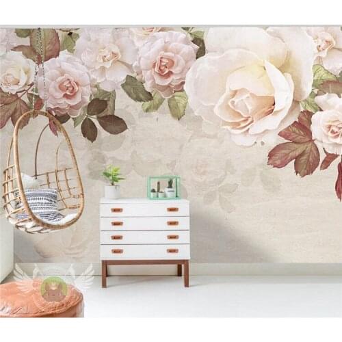 Bacal Waterproof Self-adhesive 3d Flower Wallpaper Mural for Bedding Room Background 3d Wall Mural Wall paper 3d Flower Stickers