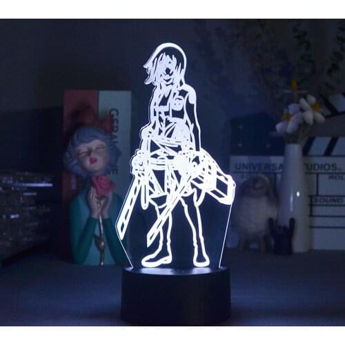 3D Kids Night Light LED Nightlight with Sensor Attack on Titan Smart Phone Control Table Lamp Atmosphere Room Decor Anime Fans G