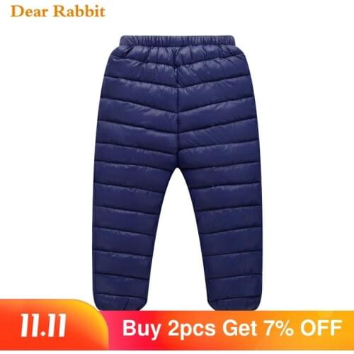 2021 New Autumn Winter Children Leggings Warm Pants Boys Girls Down cotton Trousers Kids Elastic Waist Thick Childrens Clothes
