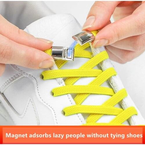 New upgrade Magnetic Shoelaces Elastic No tie shoe laces Sneakers Laces Shoes Lazy Shoelace Lock One Size Fits All Kids & Adult