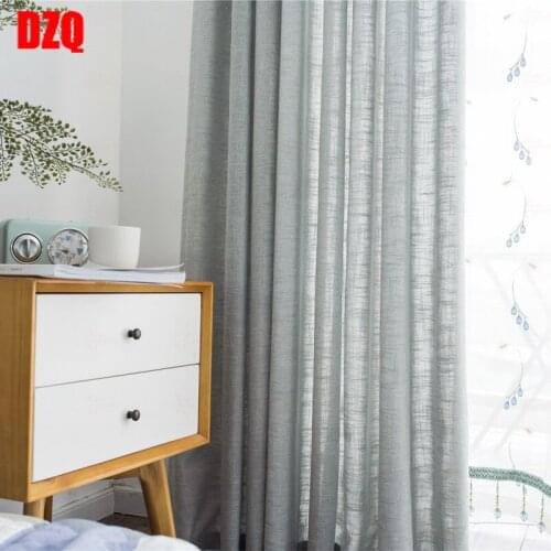 New Cotton and Linen Fresh Nordic Simple Semi-shading Thick Curtains Curtains for Living Dining Room Bedroom Window Curtain