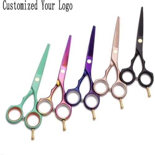 C1104 5.5" 16cm JP Customized Logo Shears Cutting Shears Thinning Scissors Professional Hair Scissors Regular Flat Teeth Blades