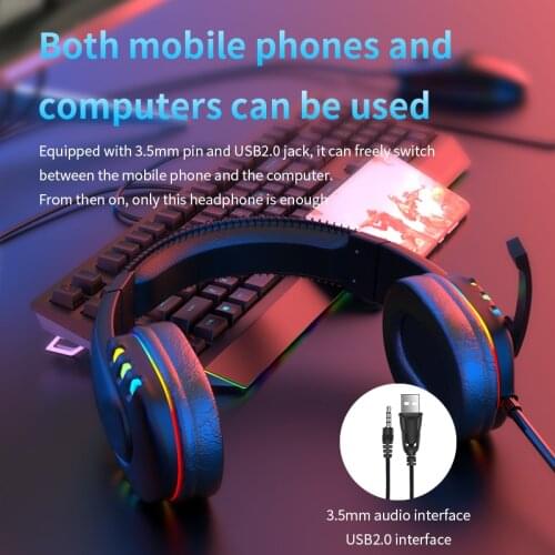 Rehimm Wired Headphone Game Headsets Stereo Sport Music Phone Computer Earphones Wire-Control with MIC Microphone Drive-by-Wire