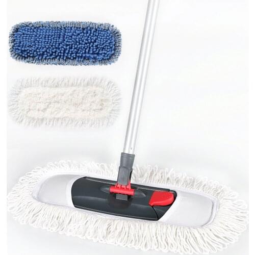 BOOMJOY Microfiber Mop with Adjustable Stainless Steel Handle Chenille and Polyester Pad for Kitchen Bedroom Cleaning
