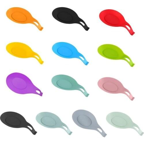 Silicone Insulation Spoon Rest Heat Resistant Placemat Mat Holder Spoon Glass Kitchen Eat Coaster Tray Drink Accessories C4F3