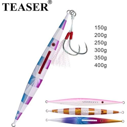 TEASER 150g 200g 250g 300g 350g 400g Fast Sinking Fishing Jigging Lure Long Casting Artificial Saltwater Deepsea Fishing Lure