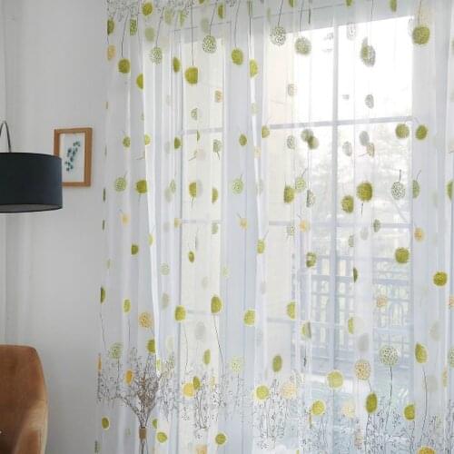 Tulle for Living Room on The Window Curtain Kitchen Bedroom Filament Modern Short Screen Sheer-Curtains Blinds Drapes Dandelion