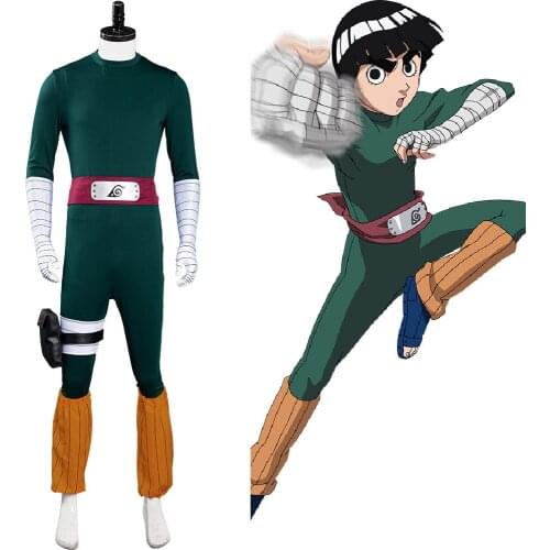 In Stock) Rock Lee Cosplay Costume Jumpsuit Outfit Uniform Halloween Carnival Suit For Adult Men Boy Gift