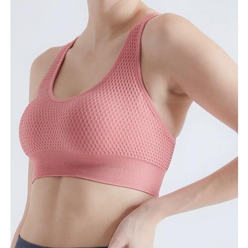 Women Sports Underwear Yoga Fitness Outdoor Running Gathering Quick Drying Honeycomb Shockproof Breathable Bra