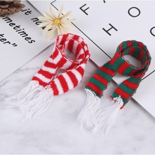 1/3pcs Children Baby Gift Toy 1:12 Dollhouse Miniature Christmas Scarf Christmas Decoration Christmas Hat Scarf Bib