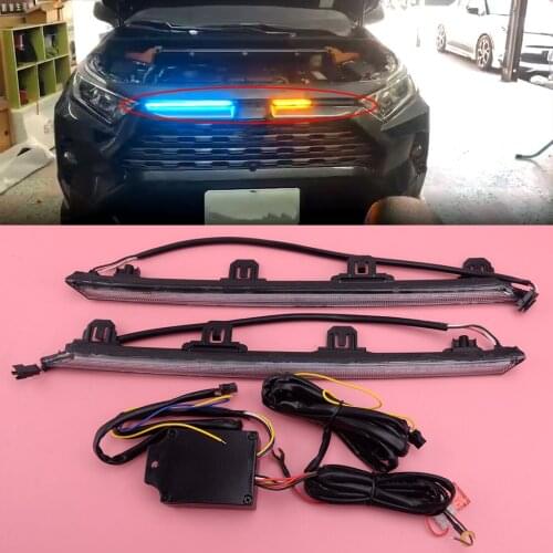 1 Pair Left & Right DC 12V DRL 3 Colors LED Daytime Running Light with Turn Signal Lamp DC 12V Fit for Toyota RAV4 2019 2020