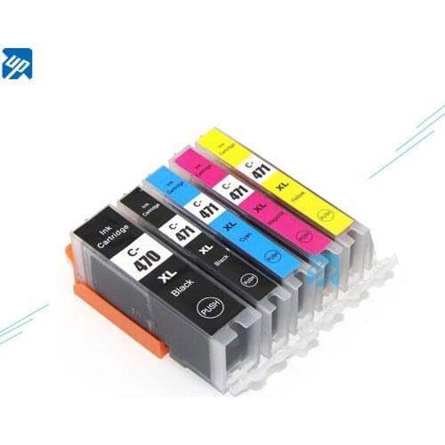 10PK For CANON 470 471 PGI-470PGBK CLI-471 BK C M Y compatible ink cartridge For canon MG6840 MG5740 TS5040 printer full ink