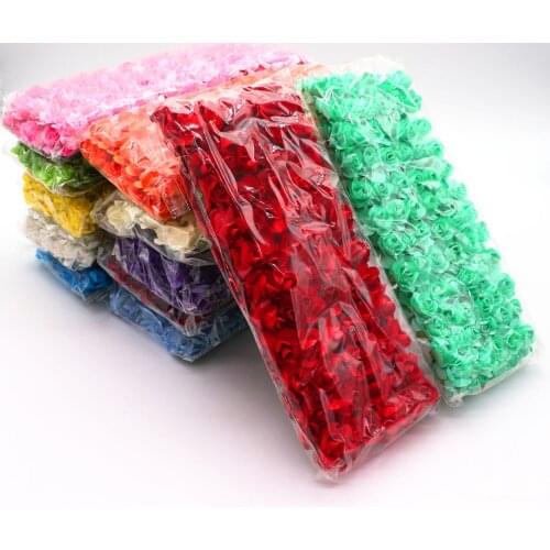 12/72/144Pcs 1.5cm Mini Lace Paper Rose Artificial Wedding Flower Flower Decoration Garland Rose Bear Accessories Craft Flower