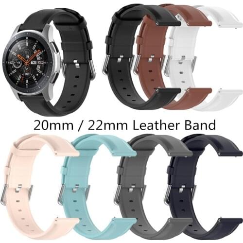 20/22mm Watch Band for Galaxy Watch Active 2 Bracelet Leather Replacement Wristband for Galaxy Watch 42mm 46 mm Strap for Huawei