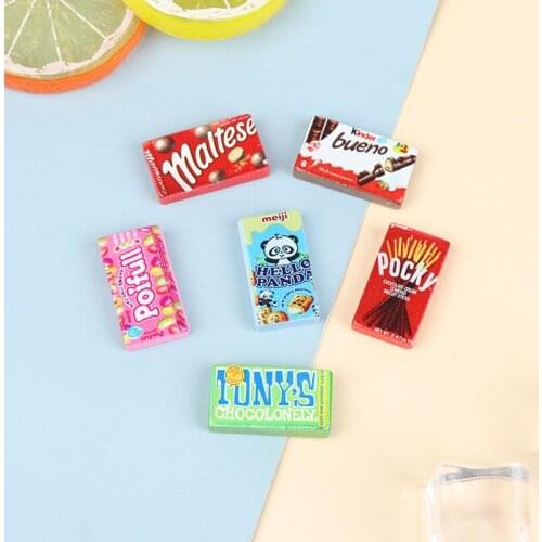 5Pcs Mini Simulation Chocolate Candy Snacks Miniature Dollhouse Snacks Food