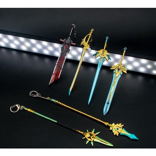Anime Game Genshin Impact Anime Character Weapon Keychain The End Of Diruk Wolf 17cm Alloy Model Toy Collection Gift