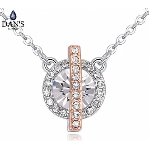 DANS Element Brand 6 Colors Real Austrian Crystals Fashion Water Drop Tassel Pendant Necklace for Women Valentine Gift 124556