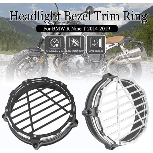 For BMW R9T RNINET R nine T Scrambler Pure /5 Motorcycle CNC Headlight Bezel Trim Ring Headlamp Guard Grill Protective 2014-2020