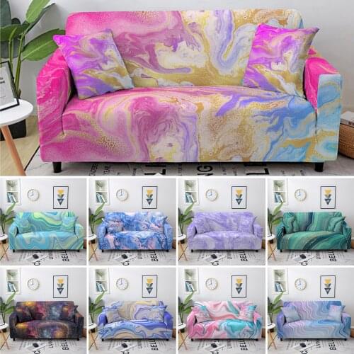 3d Colorful Marble Elastic Sofa Cover Stretch Couch Cover Luuxry L-shaped Sectional Corner Sofa Cover For Living Room 1-4 Seater