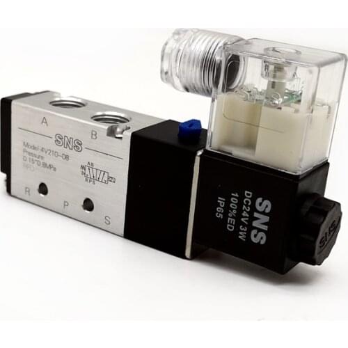 SNS Solenoid Valve 4V210-08 AC220V DC24V 5/2 Way Pneumatic Solenoid Valve 1/4'' Thread