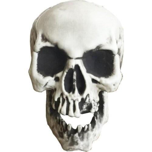 Halloween Broken Teeth Skull 100% Plastic Life Size 160 Skull for Halloween Decorations